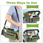 Accmor Universal Stroller Organizer with Insulated Cup Holder Detachable Phone Bag and Shoulder Strap,Stroller Bag Caddy Organizer Fits for Uppababy, Baby Jogger, Britax Strollers