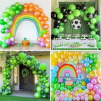 RUBFAC Lime Green Balloons 129pcs Light Fruit Neon Green Latex Balloon 18 12 10 5 Inch Garland Arch Kit for Birthday Party Dinosaur Jungle Baby Shower Decoration