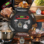 5 Pack Professional Kitchen Food Thermometer Set – Includes Instant Read Digital Meat Thermometer, Oven-Safe, Ambient Oven Monitoring, Fridge & Candy/Deep Fry for Cooking, BBQ, Baking