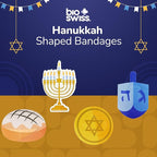 BioSwiss Bandages, Hanukkah Shaped Self Adhesive Bandage, Latex Free Wound Care, Fun First Aid Kit Supplies for Kids and Adults, 50 Count