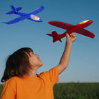CUKU 6 Pack LED Light Airplane Toys-17.5" Large Throwing Foam Plane-2 Flight Modes Glider Plane-Outdoor Flying Toys for Kids-Flying Toys Gift for Boys Girls 3 4 5 6 7 8 9 Years Old