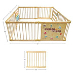 Wooden Playpen Extra Large for Toddlers and Babies - Under The Sea Theme Toy Desighn - (8/10) Wood Panels - Foldable and Adjustable Baby playpen - Extra Large Baby playpen (8-Panels)