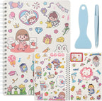 Reusable Sticker Book 60 Sheets, Sticker Collecting Book Album, Reusable Sticker Album,Sticker Organizer,Blank Sticker Book for Adults Children,Sticker Keeper Book with Tweezer and Spatula,A5