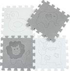 qqpp EVA 18 Tiles Baby Play Mat for Playing, Interlocking Foam Floor Mats for Tummy Time & Crawling, Puzzle Flooring Tiles with Animals Laser Pattern for Kids. QL-11(AL) b18N