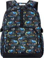 Choco Mocha Truck Backpack for Boys, Kindergarten Backpacks for Boys Backpack Ages 6-8, Boy Elementary School Bookbag 17 Inch, Black