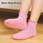 6 Pairs Toddler Ruffle Socks for Girls Baby Grip Socks Non Slip Socks Cute Grippy Frilly
