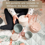 Moonkie Stacking Cups Toy, Fun Educational Baby Toys Silicone Soft Teething Toy, Age 6+ Months, 7 Piece Set