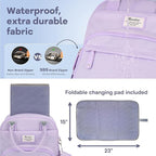RUVALINO Diaper Bag Backpack, Multifunction Travel Pack Maternity Baby Changing Bags, Large Capacity, Waterproof, Taro Purple