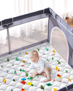 Odorless Premium Foam Baby Play Mat 50" x 50", Soft Microfiber Fabric Crawling Mat for Floor- Comfortable and Hypoallergenic, Non-Slip Cushioned Floor Playpen mat for Infants,Babies,Toddlers