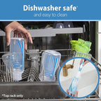 Dr. Brown's Natural Flow Anti-Colic Options+ Narrow Breast to Bottle Pump & Store Feeding Set with Slow Flow Nipples, Baby Travel Caps and 100% Silicone HappyPaci One-Piece Pacifier, Blue