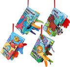 4 Pack Baby Books 0-6 Months, 4PCS Crinkle Books for Babies, Touch and Feel Sensory Books for Babies, Infant Toys 0-6 Months, Soft Fabric Toy Shower Gift, Baby Crinkle Book - 4 Pack Blue