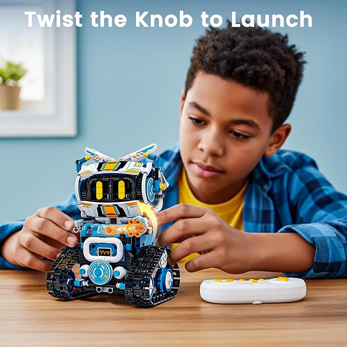 5 in 1 RC Robot Building Kit, APP & Remote Control Robotics Kit, Science Project Kit & STEM Toys for Ages 8-13, Gifts for 8 Year Old Boys Girls