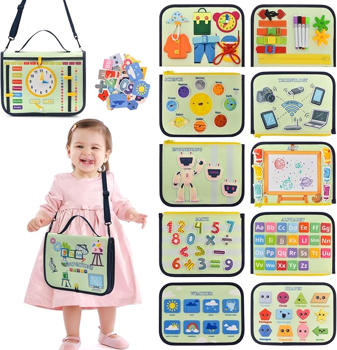 STEAM Learning Busy Board, Educational Activity Center for Kids