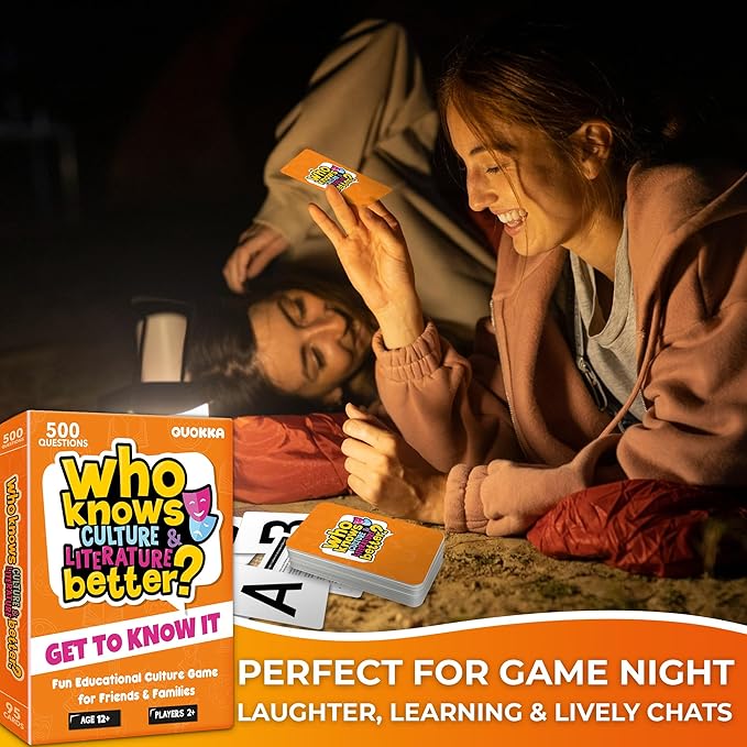 QUOKKA Board Games for Kids 8-12 and Family - Educational Card Game for Kids Age 12+ - Who Knows Culture and Literature Better? - 500+ Questions - Trivia for Family Game Night and Travel Fun
