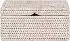 La Jolla Rattan Storage Box for Wet Wipes, Jewelery and More (White-Wash)