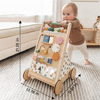 Tiny Land Wooden Baby Walker, Adjustable Speed Baby Push Walker for Boys and Girls, Montessori Activity Center Push Toy for Kids Development (Morandi)