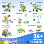 SMILESSKIDDO STEM Toys for Kids 8-13 Years Old, 36-in-1 Robotics Kit with Solar Power & Sensors, 434 Pieces Learning & Education Science Kits, Birthday Gift Idea for Boys and Girls