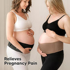 KeaBabies Maternity Belly Bands for Pregnant Women - Soft & Breathable Pregnancy Belly Support Band, Adjustable Maternity Belt for Back, Pelvic Support, Comfortable, Easy to Use (Warm Tan, M/L)