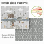 Fodoss Baby Play Mat, 59x71inch Play Mat, 0.4 in Thick Foam Play Mat, Waterproof,Free from BPA, PVC, Phthalates, Playmat for Babies, Foldable Play Mat forBabies, Large Infant Playmat