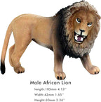 FUNSHOWCASE African Jungle Animals Toy Lions Figure Realistic Plastic Figurine Playset Lot 13-Piece