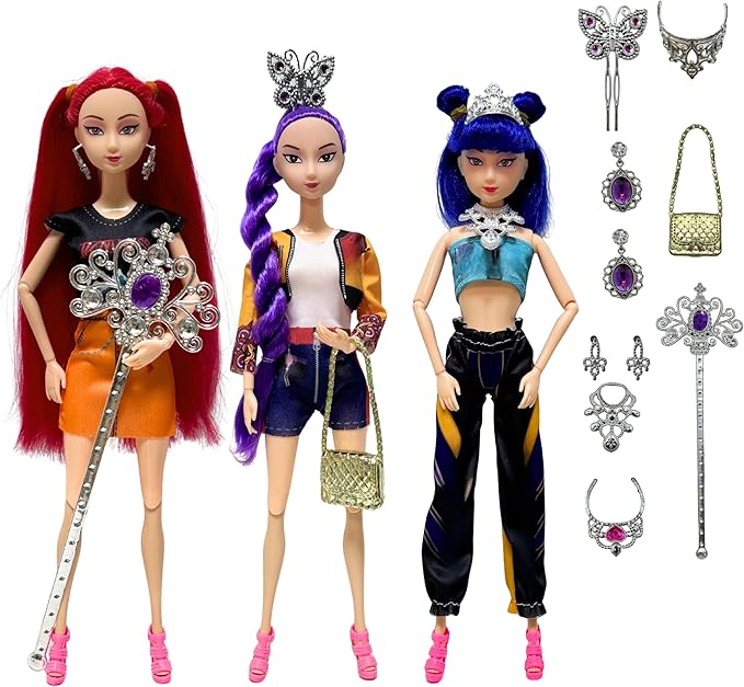 2025 New11.5''Singer Fashion Doll with Accessories and Trendy Outfits Set,Articulated/Made to Move Girl Group Dolls, Idea for Enthusiast Fan (Doll & Jewelry Accessories Sets)