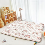 Baby Play Mats for Floor, 71”x59” Upgraded Thickness & Larger Super Soft Playmat for Babies and Toddlers, Foldable Washable, Upgrade Anti-Slip Crawling Mat for Playpen(Boho Rainbow)