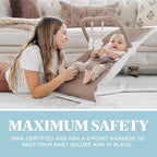 Baby Delight Alpine Deluxe Portable Baby Bouncer | Infant | 0-6 Months | 100% GOTS Certified Organic Cotton Fabric | Organic Mocha