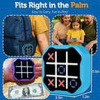 3 in 1 Electronic Tic Tac Toe Game, Handheld Digital Tic Tac Toe Bolt Game with Silent Mode, Portable Learing Toy Gift for Kids & Adults, Blue (One Pack)
