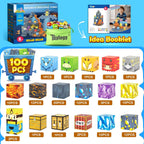 100PCS Magnetic Blocks-Build Mine Magnet World Jurassic Sword Dinosaur Toys Building Blocks for Boys Girls Ages 3-5 5-7, Classroom Must Haves Stem Education Sensory Kids Toys Christmas Birthday Gifts