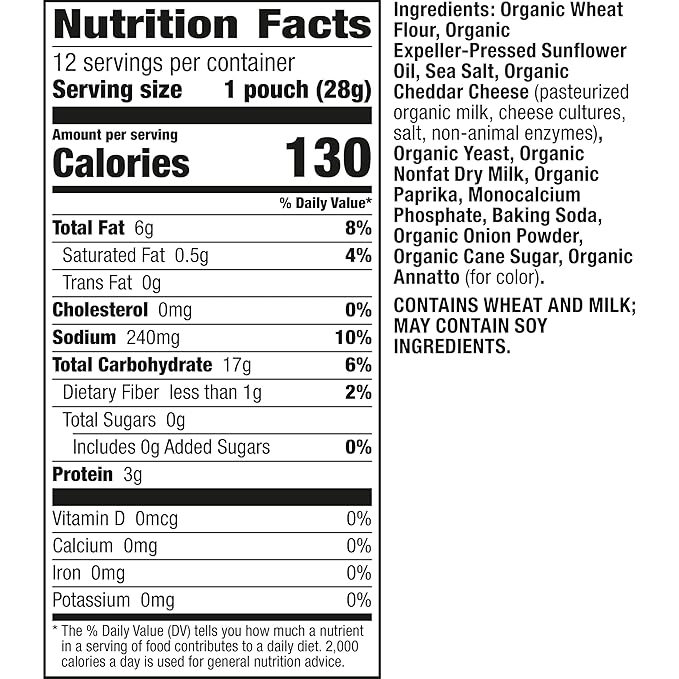 Annie's Organic Cheddar Bunnies Baked Snack Crackers, 12 oz., 12 Pouches