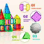 cossy 60 Pcs Magnet Tiles Magnetic 3D Building Blocks Set Educational Construction Toys for 3+ Year Kids with Stronger Magnets, Rivets-Fastened, Educational,Recreational, Conventional