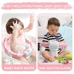 Baby Bath Seat for Babies 6 Months & Up, Toddler Bath Seats for Babies Sitting Up, Non-Slip Infant Bath Tub Chair with 4 Suction Cups & Soft Cushion for Shower, Compact Toddler Bathtub Seat, Pink