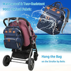 Jeryswet Baby Diaper Bags with Changing Station, Waterproof Large Capacity Diaper Bag Backpack for Moms Dads with USB Charging Port and Stroller Straps, Baby Shower Gifts, Blue