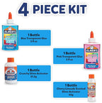Elmer’s Neon Sky Slime Kit, Slime Supplies Include Transparent Color Liquid Glue, Crunchy Slime Activator, Cherry Limeade Slime Activator, 4 Count