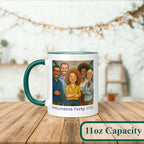 Personalized Coffee Mug, Custom Photo Caricature Gift, Funny Customized Coffee Gift for Men & Women, Custom Mugs with Pictures, Green 11oz Customized Fathers Day Mug