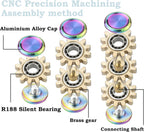 Metal Fidget Spinner for Adults, Small Mini Hand Toys, Copper Gear Linkage Fidget Blocks, Stacking Extendable Fingears Gyro, Bearing, Autism Sensory ADHD Anxiety Reduce