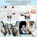 Car Seat Toy,Stroller Toys,Car Seat Toys for Babies 0-6 months Boy Girl,Spiral Hanging Stroller Black and White High Contrast Sensory Toy Newborn Plush Activity Toys Thank You Gifts for 0 3 6 9 Months