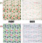 2pcs Cloth Diaper Wet Dry Bags, Waterproof Reusable Wet Bag with 2 Zipper Pockets & Handle, Washable Laundry Bags for Baby Adult Clothes Travel Beach Pool Daycare Yoga Gym Exercise Swimsuits,