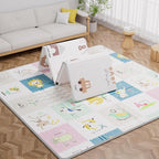 59x59 Baby Play Mat, Foldable Baby Mat for Floor Tummy Time and Crawling, Waterproof & Anti-Slip Reversible Portable for Toddler Infant