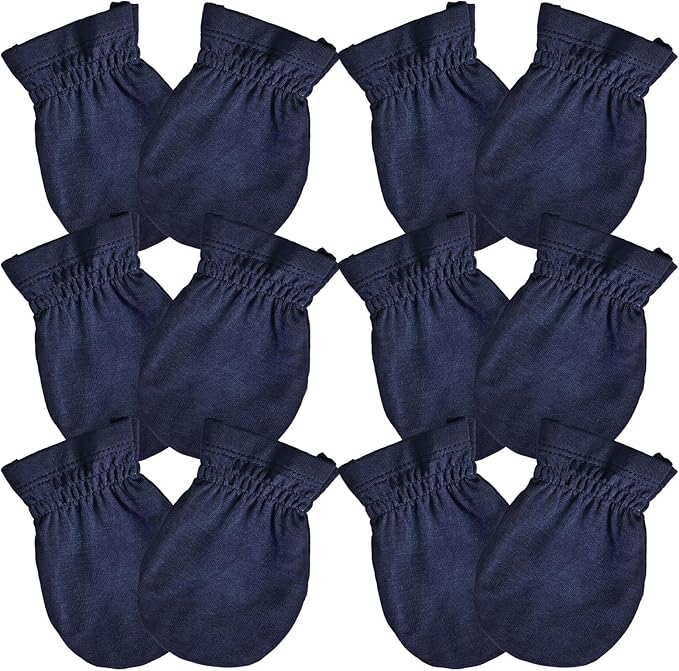 SuperSoft Baby Mittens, Bamboo Viscose Infant Newborn Mittens for Girls Boys No Scratch Gloves 6 Pack