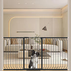 WAOWAO Extra Tall 40.55" Baby Gate 73.62-80.70" Wide Pressure Mounted Walk Through Swing Auto Close Safety Black Metal Toddler Child Dog Pet for Indoor Stairs,Doorways,Kitche