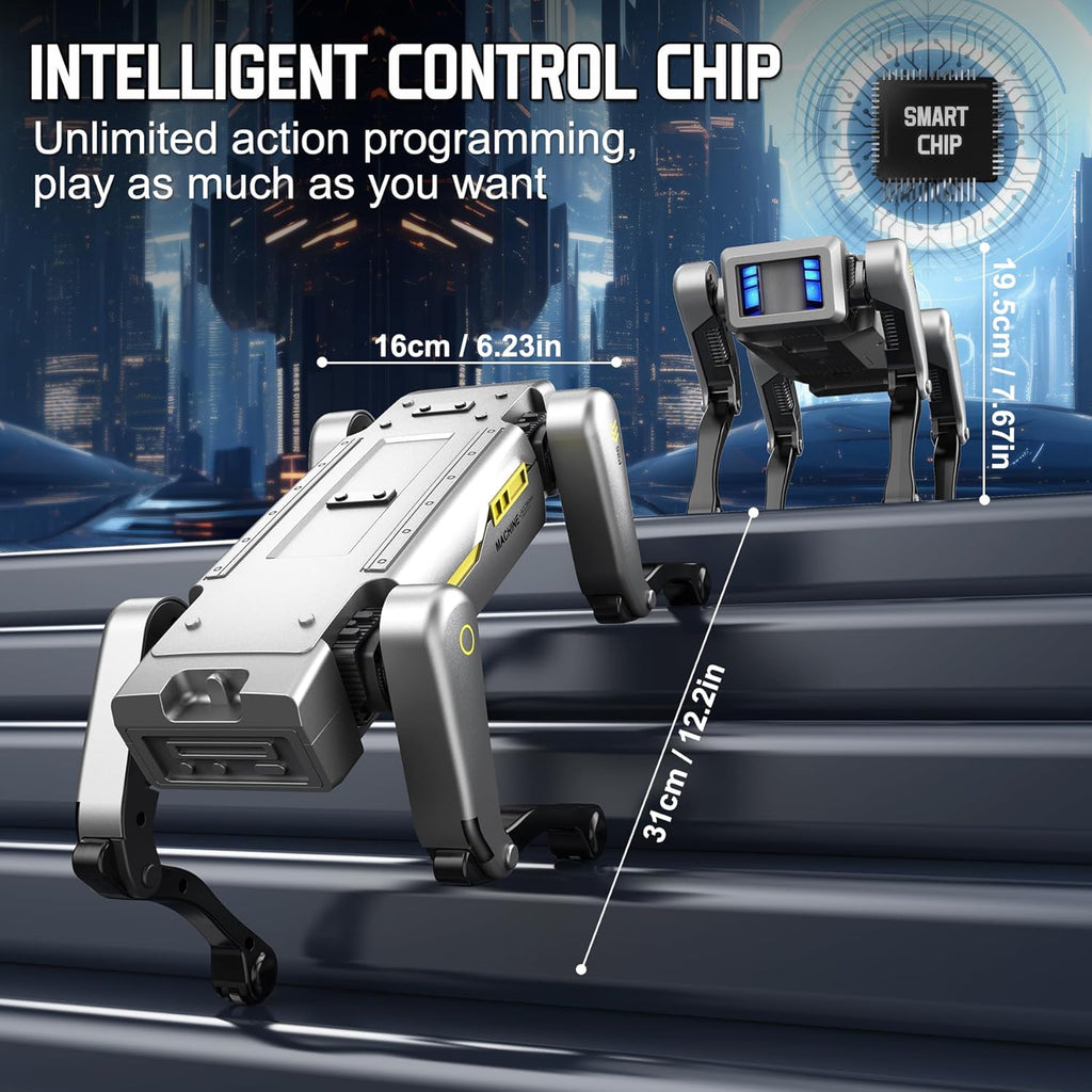 Robot Dog, AI Dog, AI Smart Pet, Will Dance and Kungfu, Voice/App/Remote Control, Support Action Programming, AI Robot Ideal Gift for Adults/Kids