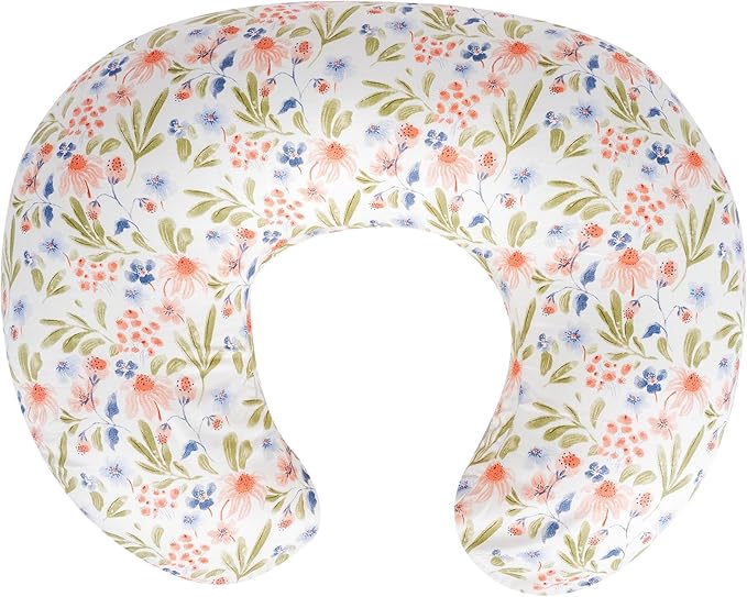 Nursing Pillow - Breastfeeding Pillow with Breathable Filling & Removable Cover, Ergonomic Support for Breastfeeding & Bottle (Green Leaf,0-18 Months)