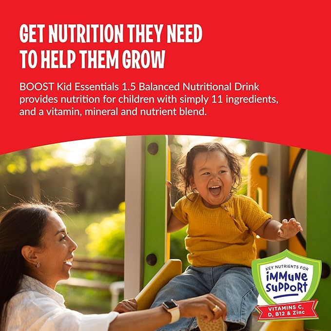 BOOST KID ESSENTIALS 1.5 Balanced Nutritional Drink for Children, Vanilla Vortex, 24 Count