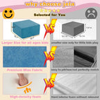 Jela Foam Blocks - Soft Play Equipment with 6 Luxury Miss Fabric Climbing Blocks for Toddlers, Babies & Kids - Lightweight Climb & Crawl Playset