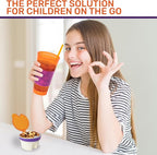 2 in 1 Snack Drink Cup Kids Spill Proof Tumbler Plastic Straw Lid Locks 16 Oz