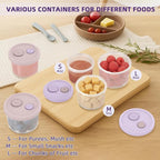 Silicone Baby Food Containers with Date-Tracking Lids, 6-Pack Reusable Snack Containers Food Storage Jars for Infants, Microwave, Dishwasher & Freezer Safe, 3 Sizes