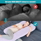 Cute Castle Pregnancy Pillows, Soft U-Shape Maternity Pillow with Removable Cover - Full Body Pillows for Adults Sleeping - Pregnancy Must Haves - Jumbo 57 Inch - Purple