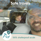 Onco Fixed Headrest Baby Car Mirror - Tesla-Compatible Car Mirror for Baby, 100% Shatterproof & Shake-Proof, Non-Slip with 360° Rotation, Newborn Must Haves