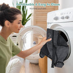 Booster Seat for Dining Table: Portable Toddler Booster Chair with Safety Buckle and Height Adjustable, Foldable Baby Feeding Chair, Kids High Chair Booster Seat for Kitchen Home Travel - Black